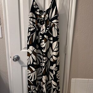 Tabitha Black and White Spaghetti Strap Maxi Sundress